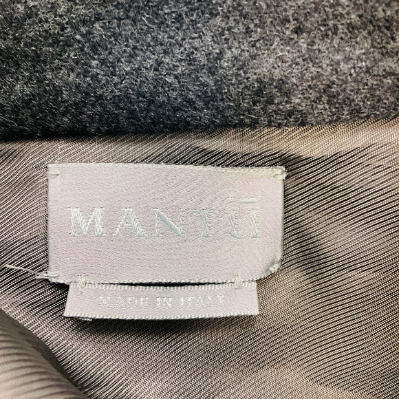 MANTU CHARCOAL GREY WOOL AND ANGORA COAT - Picture 4 of 5